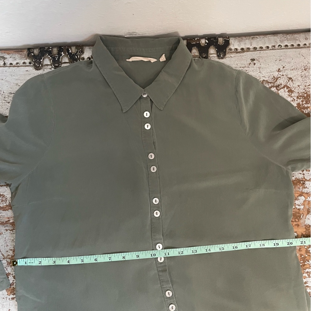 Soft Surroundings Silk Button Down Long Sleeve Top - image 11